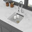 Évier de bar à quartz - Évier de cuisine encastré en granite blanc 17 po x 19 po x 9,65 po