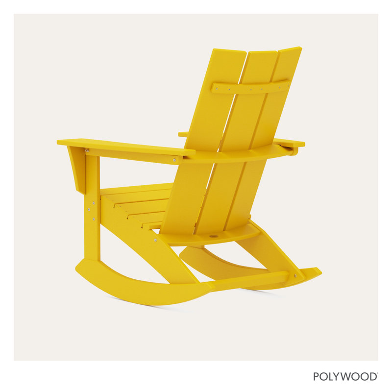 POLYWOOD Modern Adirondack Rocker, Lemon