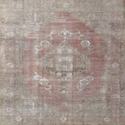 Tapis oriental gris / rouge