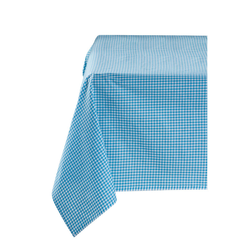 Chon Turquoise Checkered Tablecloth, 85% Cotton / 15% Polyester, 67.0 x 86.6 inches | Easy Clean, Machine Washable (30-40°C) | Perfect for Dining Room, Kitchen, and Outdoor Events, Stylish and Durable Design