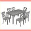 Ensemble de table à manger et de chaises en bois massif 7 pièces, table moderne de 58,5 pouces avec chaises rembourrées 6 pièces (style X-Back) pour la cuisine-338331718-338331721