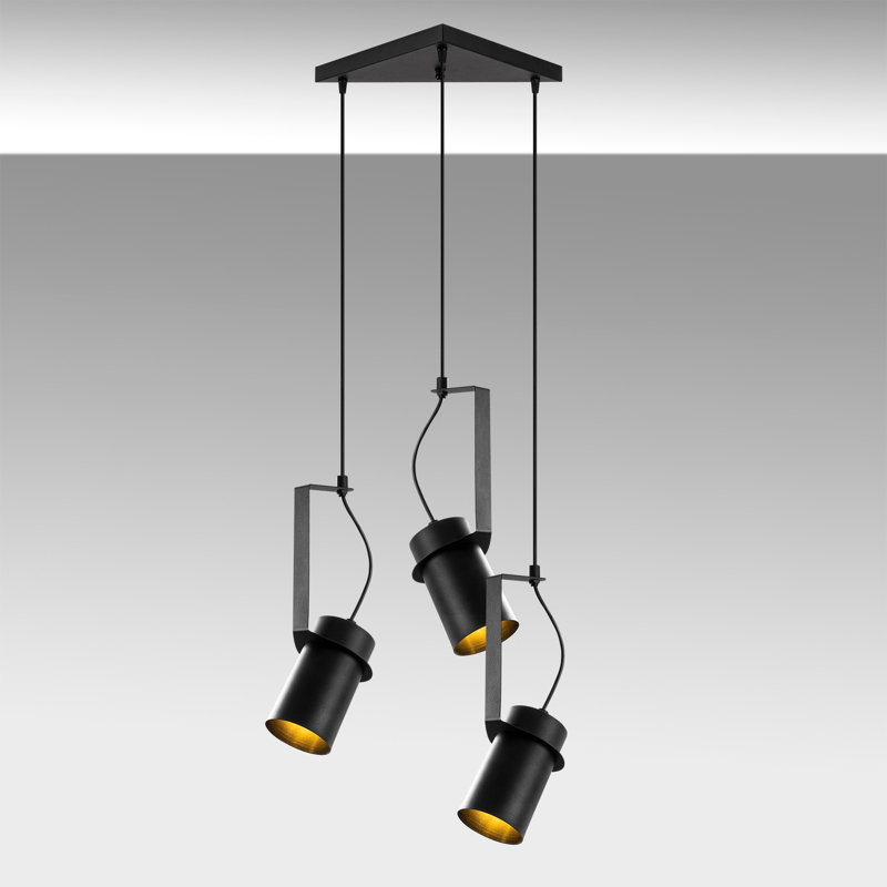 Luminaire suspendu cylindrique à 3 lumières Haseltine