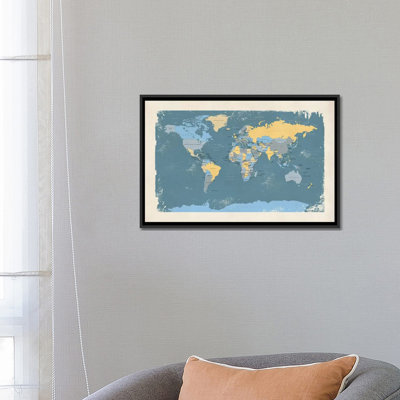 " Retro Political Map Of The World II " by Michael Tompsett Graphic Art