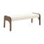 Banc rembourré de 50,25 pouces de long, banc de salle à manger moderne avec tissu en chenille doux et pieds en bois d'hévéa pour table de cuisine, chambre à coucher, entrée, chenille beige