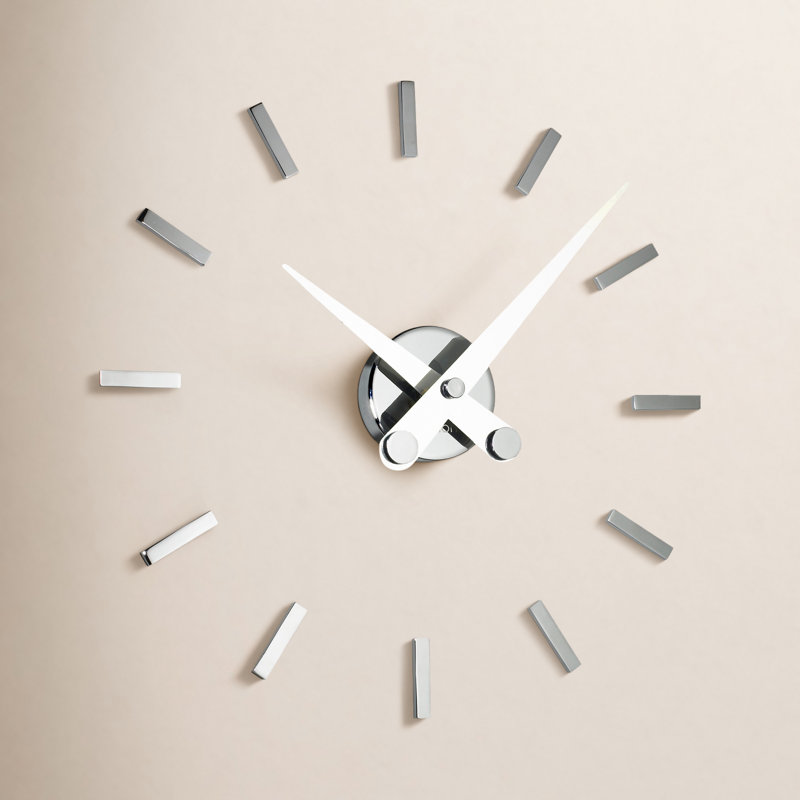 Puntos Suspensivos Metal Analog Wall Clock, White