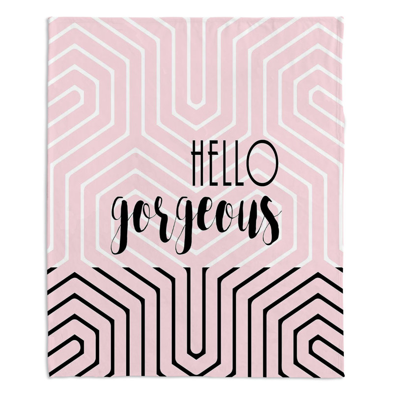  Jeté Hello Gorgeous Geo, l 51 po x L 60 po, Rose