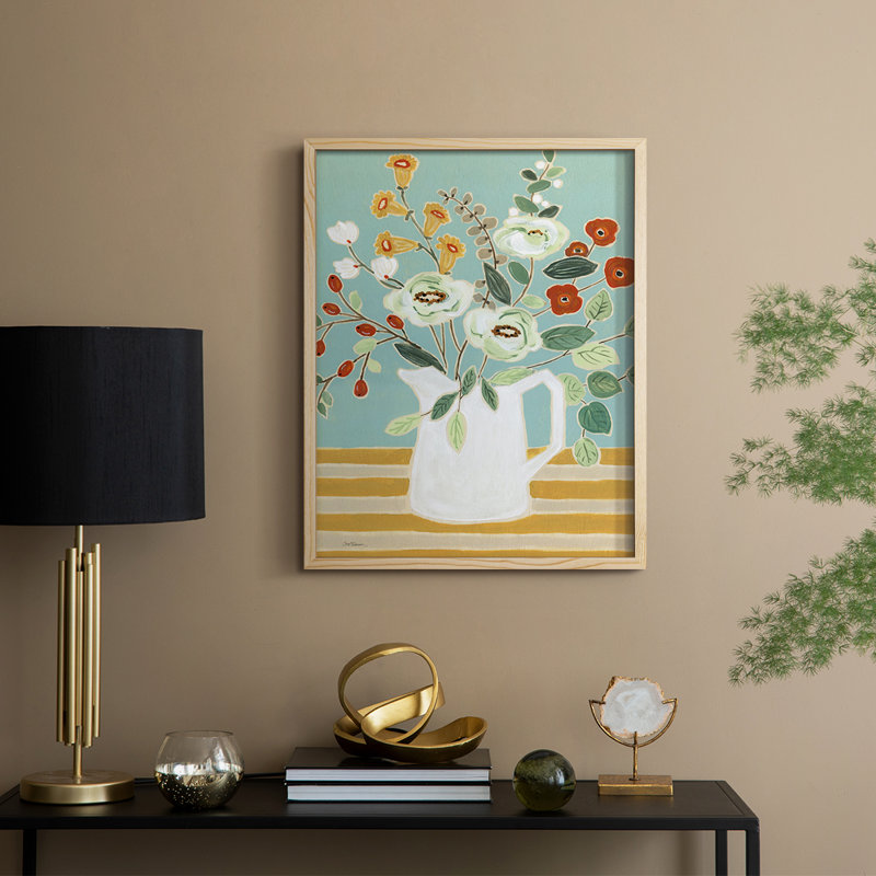 «Joyful Blossoms II», reproduction encadrée - bois massif, Naturel, H 11 po x l 9 po