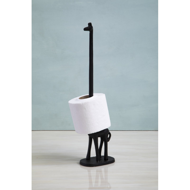 Edeline Free Standing Toilet Paper Holder, Black