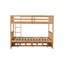Lit superposé double en bois d'hévéa double avec lit gigogne, échelle et garde-corps, convertible en 2 lits doubles, avec lit gigogne simple, gris (ancien numéro de référence: W504S00250)-943069036