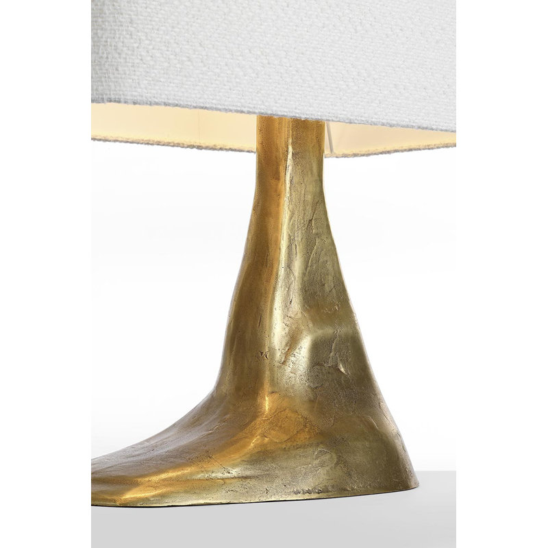 Anne-Marie Barton Terra-Forma 23" Right Table Lamp with Boucle Shade, Brass, Gold