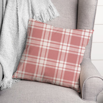 Distress Plaid 3 Outdoor Throw Pillow
