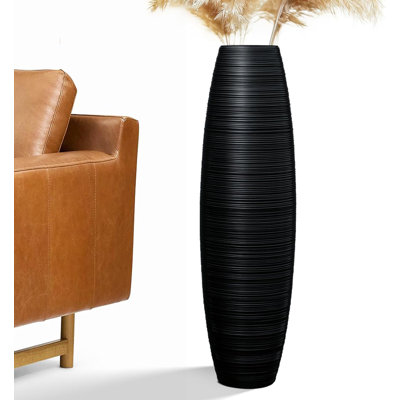 Vase de plancher haut de luxe pour branches décoratives et fleurs séchées, vase en résine texturée robuste pour décoration de salon et de tablette rustique
