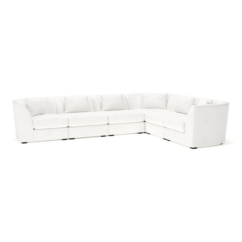 Krista 6-PC Curved Modular Sectional, Classic Bleach White Performance Weave