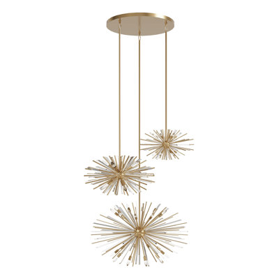 Palisades Ave. Metal And Crystal Chandelier