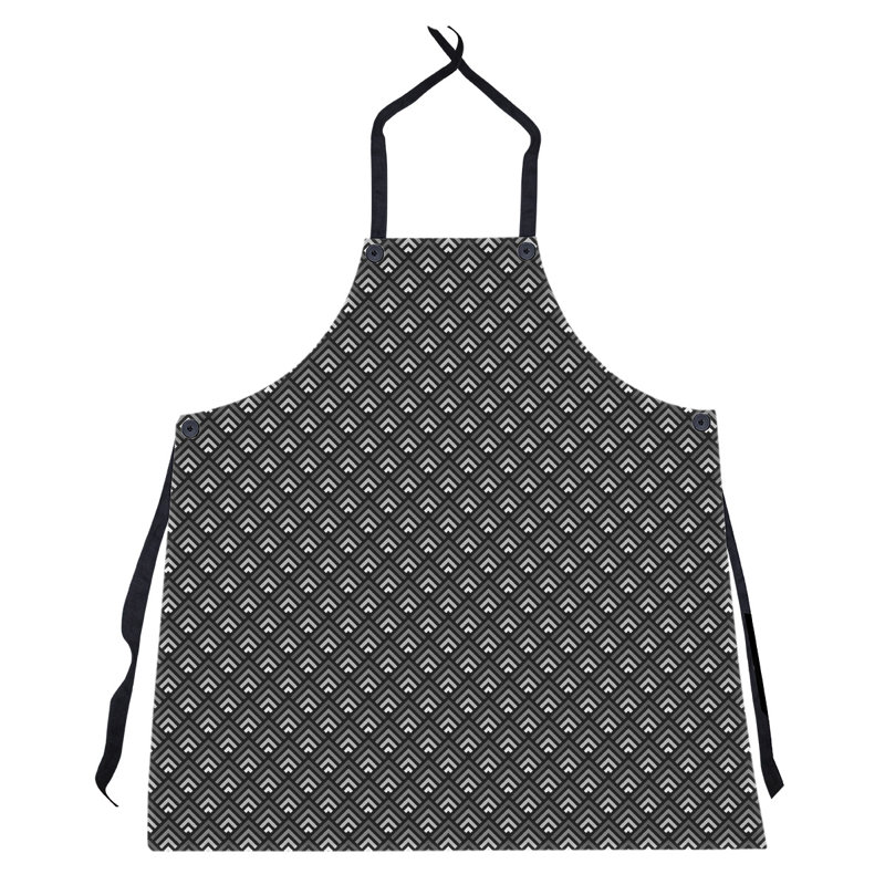 Tablier de motif géométrique classique, Noir
