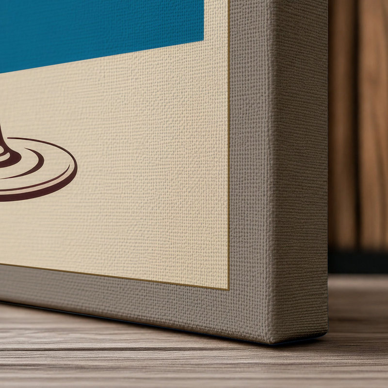 Wine Glass Study Mid-Century - Wrapped Canvas, 36x24 - 91.4 x 61.0 cm, Taupe Border