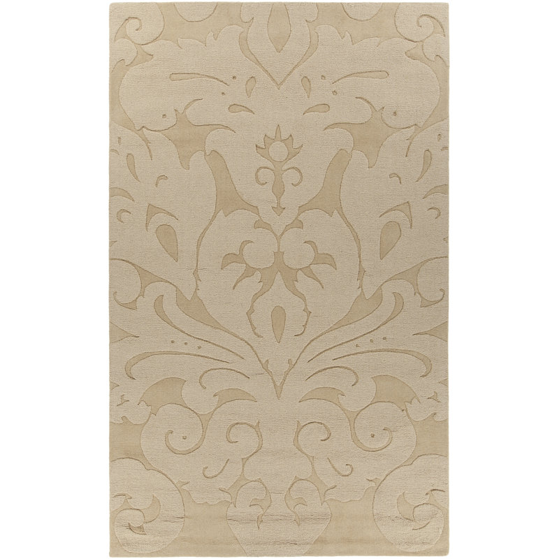 Tapis doré en laine touffeté Griagal, 5 pi x 8 pi