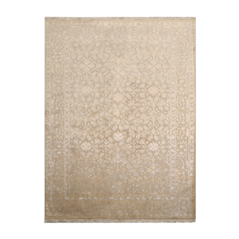 Lorrine One-of-a-Kind Rectangle 4'3'' X 5'10'' 1970s Wool Area Rug in Ivory