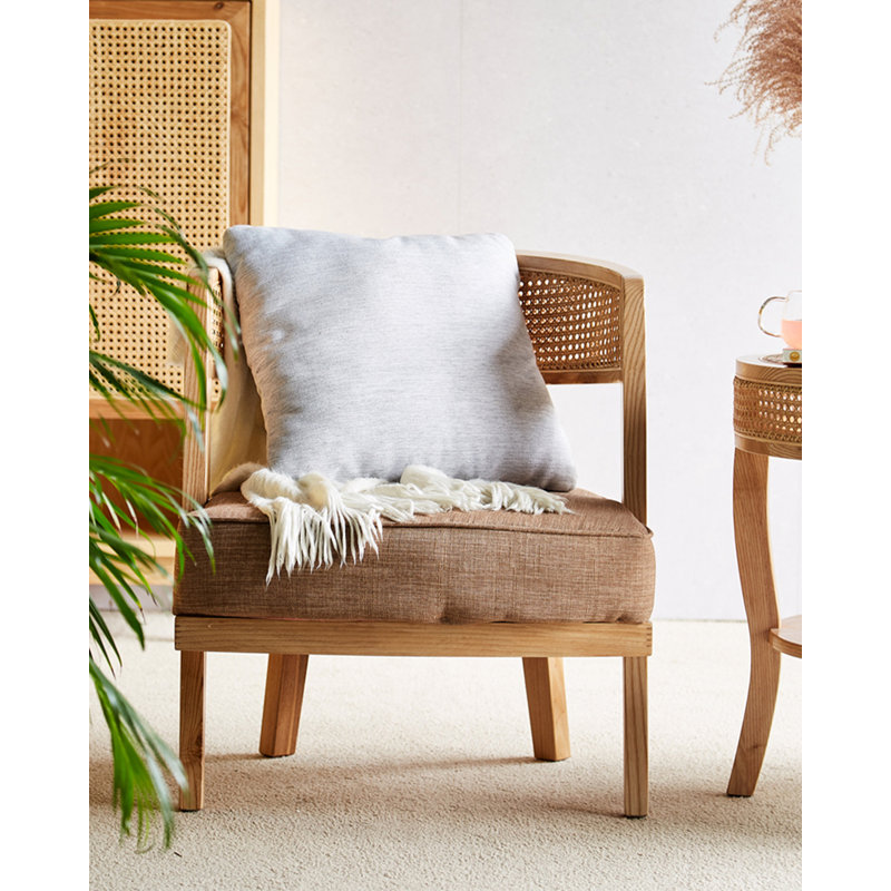 Chaise de loisirs simple en bois de rotin de style nordique