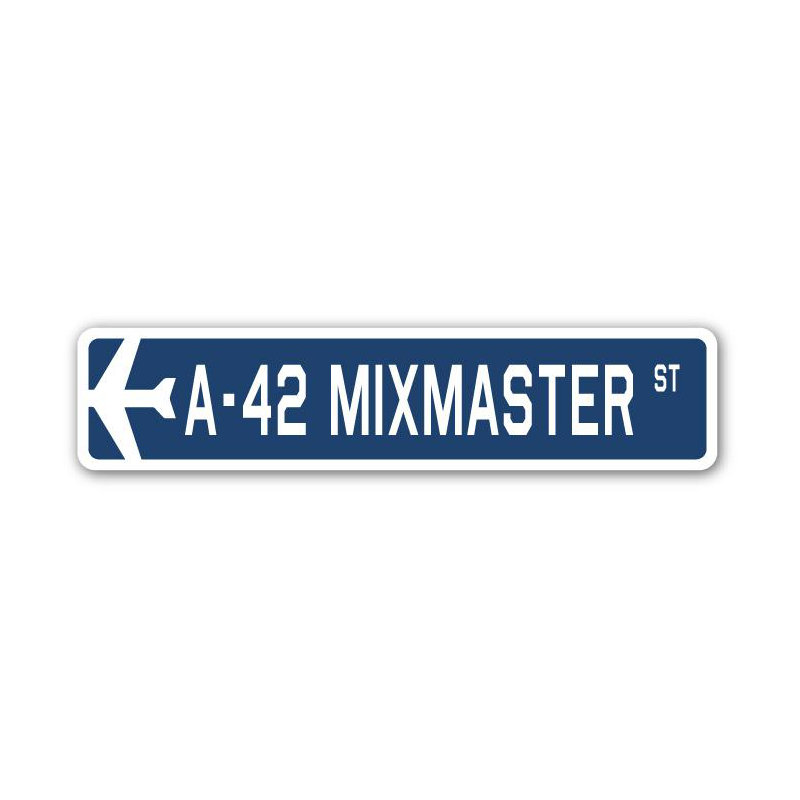Plaque de rue Anabel A-42 Mixmaster Air Force, H 6 po x l 24 po x P 1 po