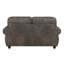 Canapé deux places Pinto avec garniture cloutée, 2 coussins décoratifs, microfibre grise-135371852-135371849