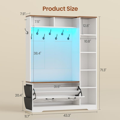 Coleon 43.3'' Wide with Bench And Shoe Storage