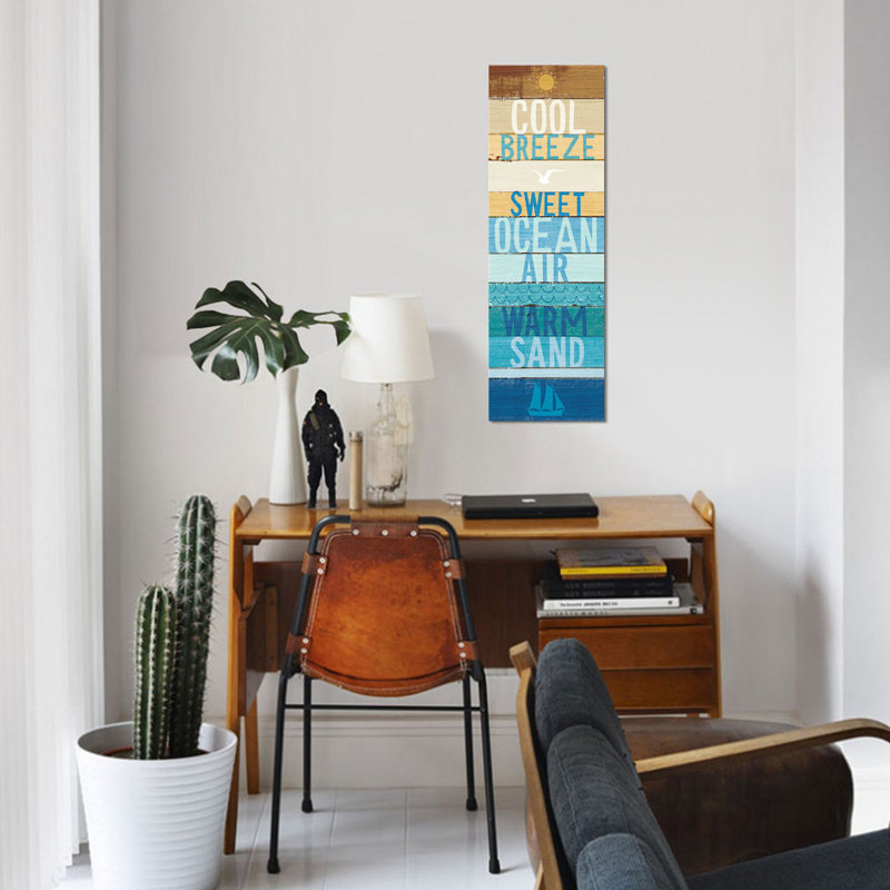 «Beachscape Inspiration II», art textuel sur toile, H 72 po x l 24 po x P 1,5 po, Toile tendue