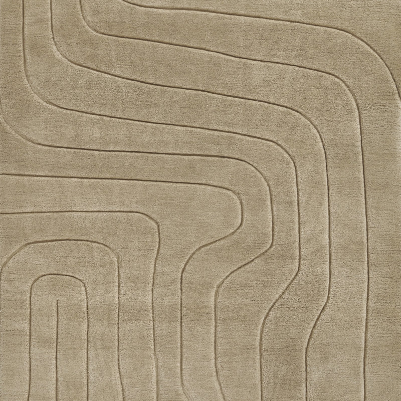 Aelin Geometric Hand Tufted Wool Neutral Area Rug, Rectangle 8' x 10'