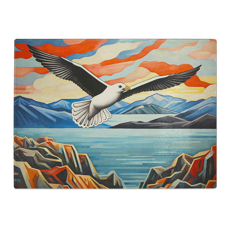 Seagull Art Deco  Glass Chopping Board