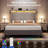 Corduroy Upholstered Wingback Queen Size Platform Bed Frame, Charging Station, LED Lights-2005853182-2005853170