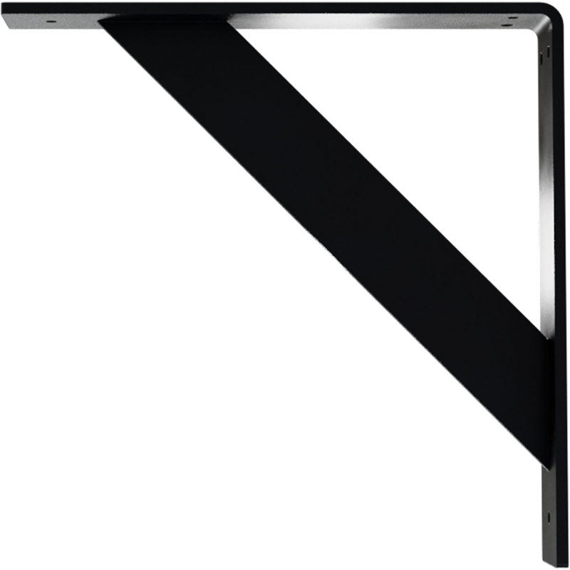 Traditional Steel Bracket, 12" H x 2" W x 12" D, Powder Coated Black
