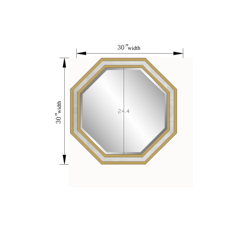 Miroir mural - Argent / Or