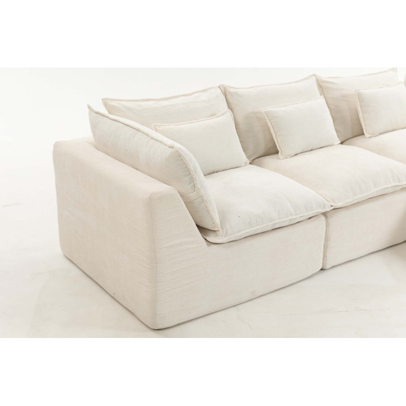 Canapé modulaire Cloud Couch, Velours - blanc antique