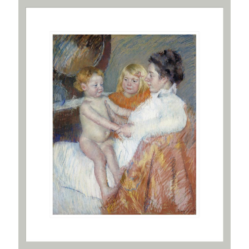 «Mother Sara and The Baby» par Mary Cassatt, impression giclée sur cadre, 20.82" H x 17.75" W