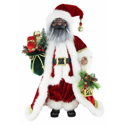 Ethnic African American Santa Claus Figurine