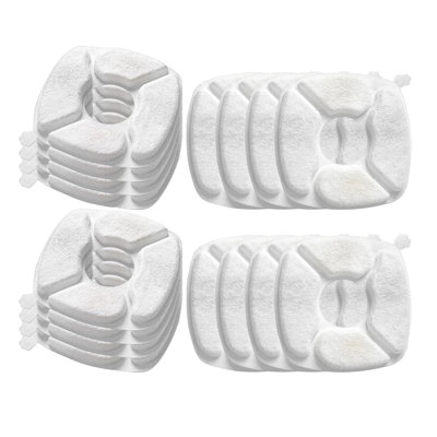 Lot de 16 filtres pour fontaine à eau pour animaux avec 16 éponges, remplacement triple couche pour distributeurs 2 L/2,8 L/4 L
