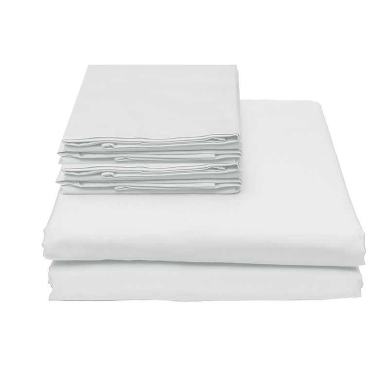  Ensemble de draps Luxury, Ensemble de draps pour grand lit avec 2 taies d'or, Blanc
