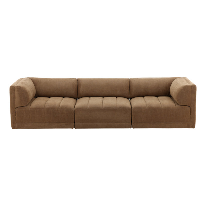 Magda 113" Wide Upholstered Sofa, Terracotta, Sepulveda Coco
