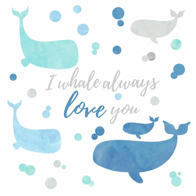 Bordure de papier peint L 16,56 pi x l 8,36 po I Whale Always Love You