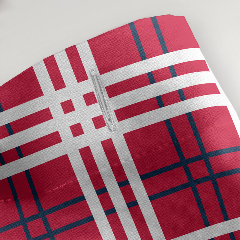 Plaid Shower Curtain Set, Rouge / bleu nautique / blanc