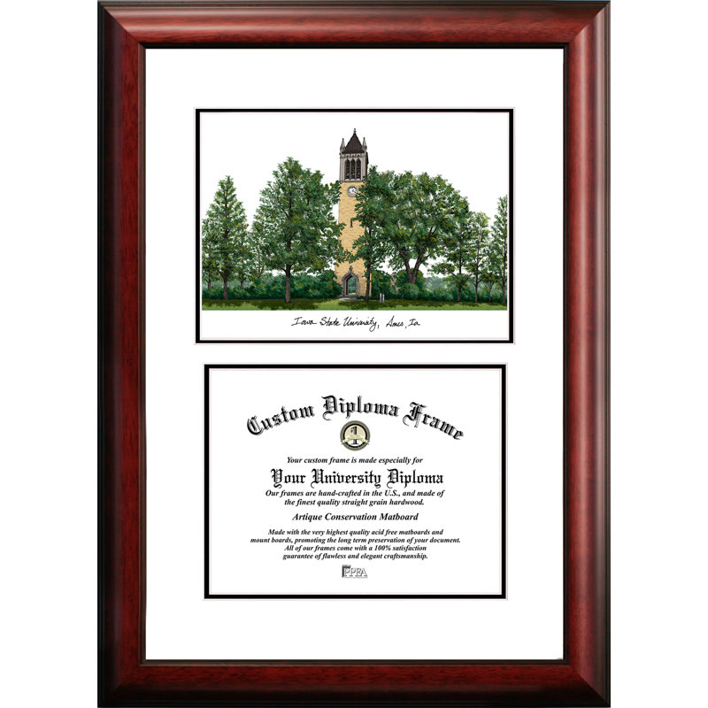 NCAA Scholar Diploma Picture Frame, Iowa State Cyclones, 17cm H x 21cm W x 2cm D