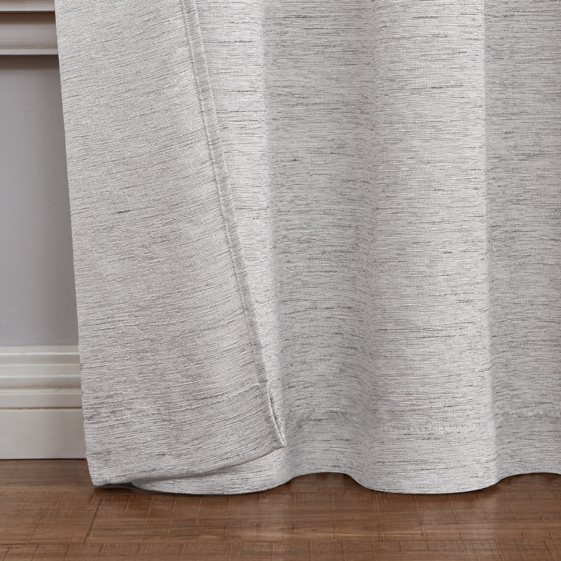 Nautica Light Filtering Rod Pocket Window Curtains Pair, Light Grey, 54" x 63"