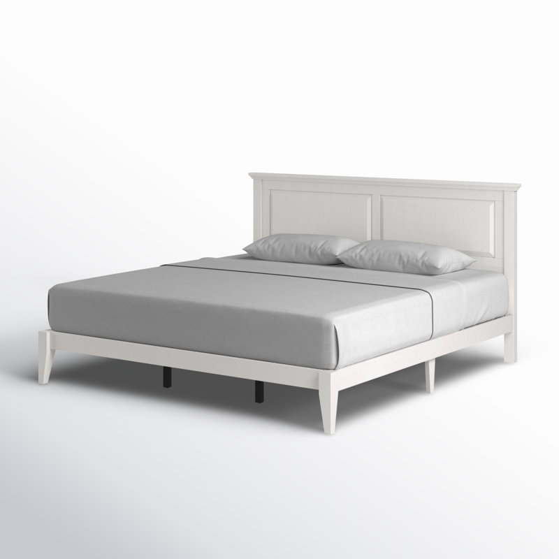 Markovich Solid Wood Platform Bed, King, White