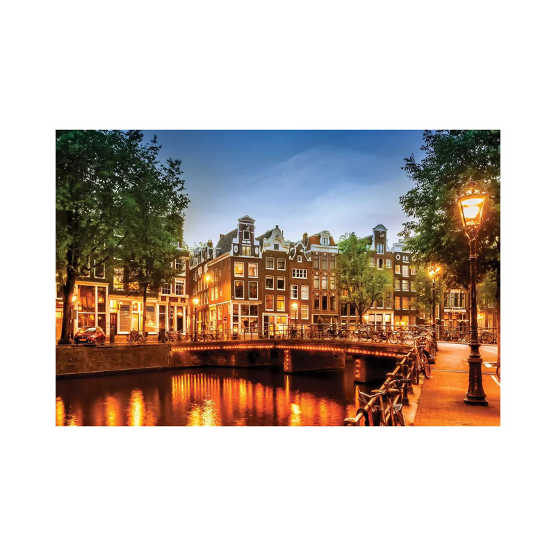 Amsterdam Impression from Singel par Melanie Viola - Photographie sur toile tendue, H 8 po x l 12 po x P 0,75 po