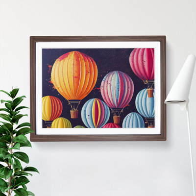 Hot Air Balloons Splashed Vol.5 Abstract - Framed Print