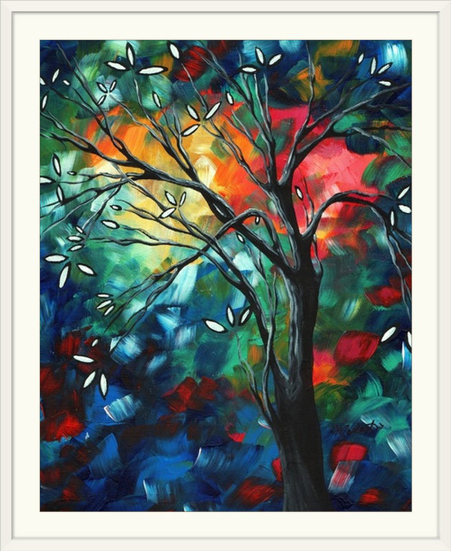 «Anjila Spring Blossoms» par Megan Duncanson, impression, H 28 po x l 24 po x P 1 po, Cadre blanc