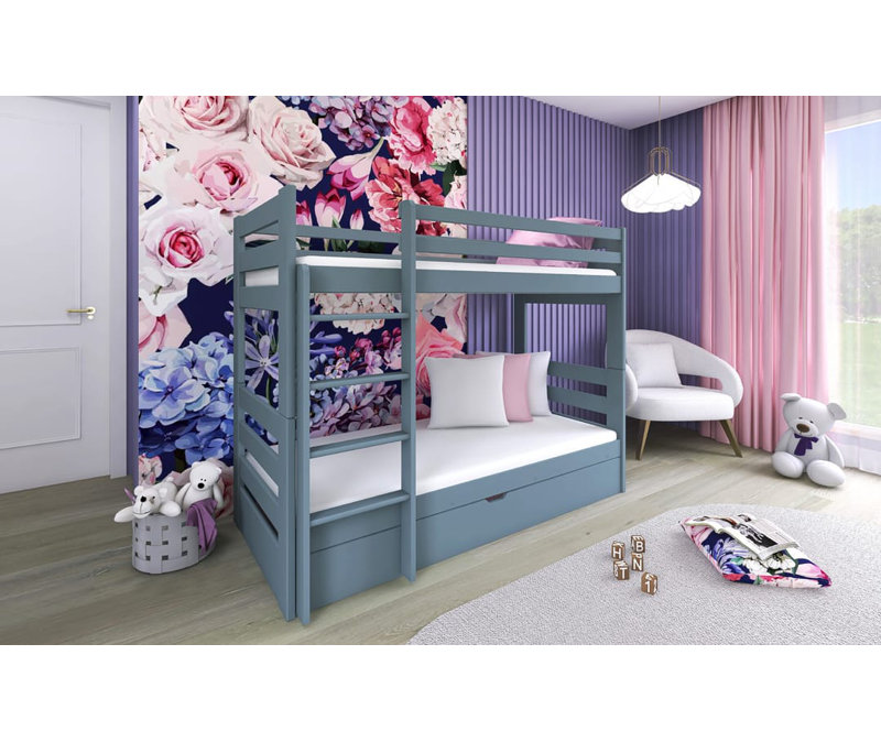 Naper Bunk Bed with Storage Included, Grey