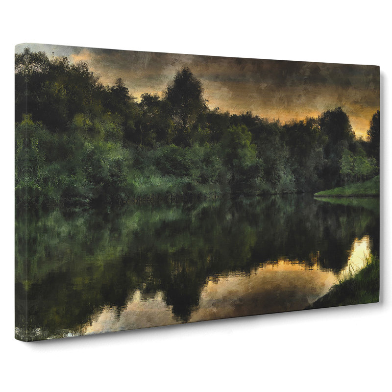 Trees Reflecting In The Water - Wrapped Canvas Print, 50cm H x 76cm W x 3cm D