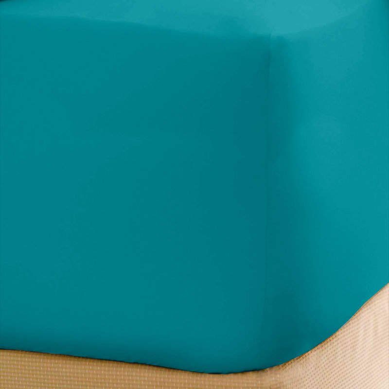 Microfiber Fitted Sheet, Teal, Queen Fitted Sheet