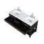 Meuble-lavabo double en chêne noir 60 po X P 22 po D, dessus en marbre de Carrare et ensemble de robinet